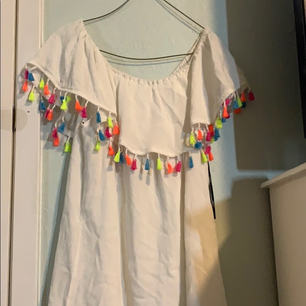 Forever 21 off the shoulder tassel dress